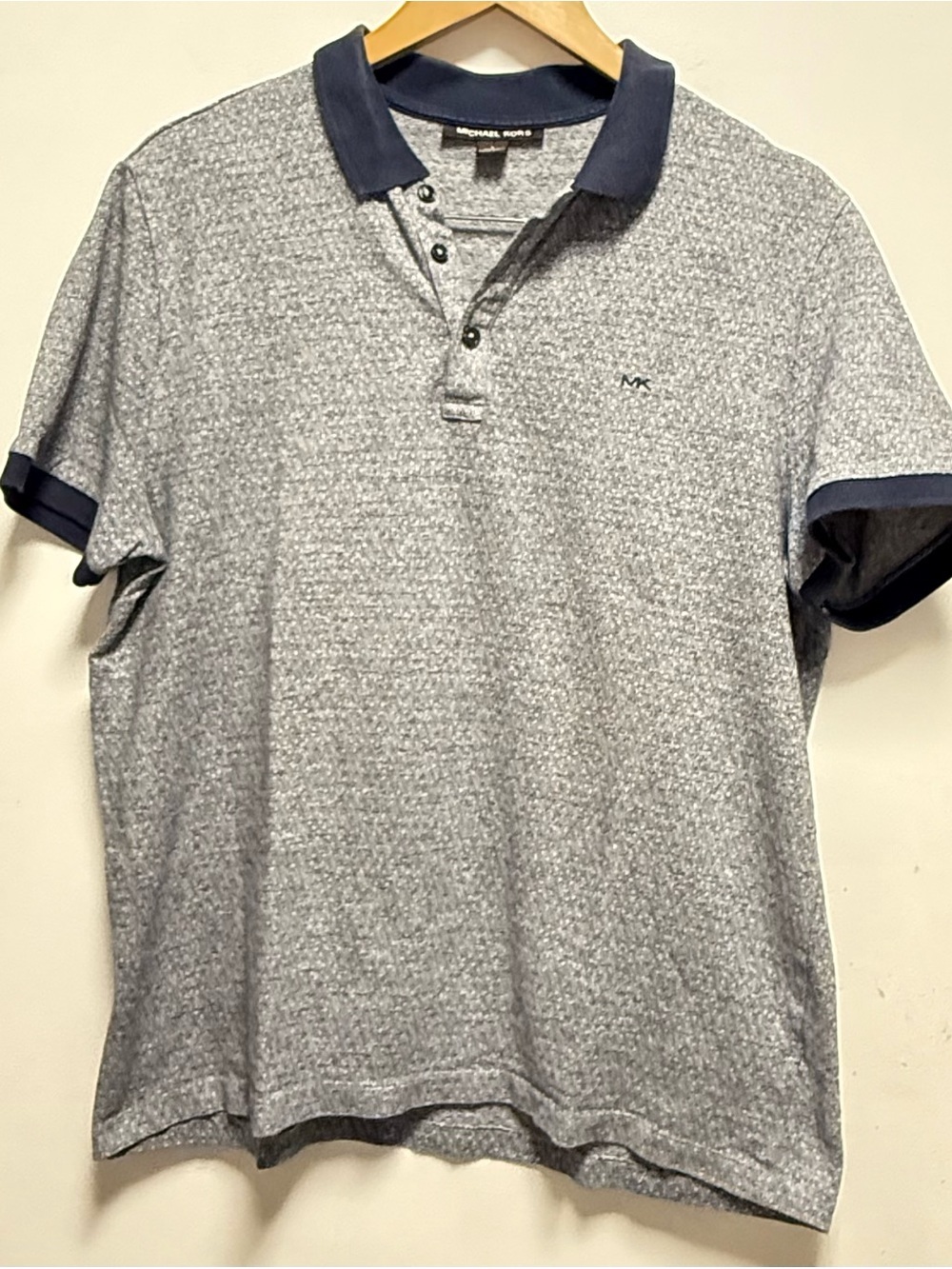 Michael Kors Gray Polo with Navy Collar and Cuffs